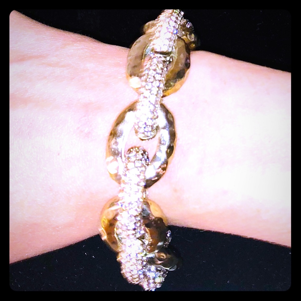 *Glam Gold and Crystal Chain Bracelet